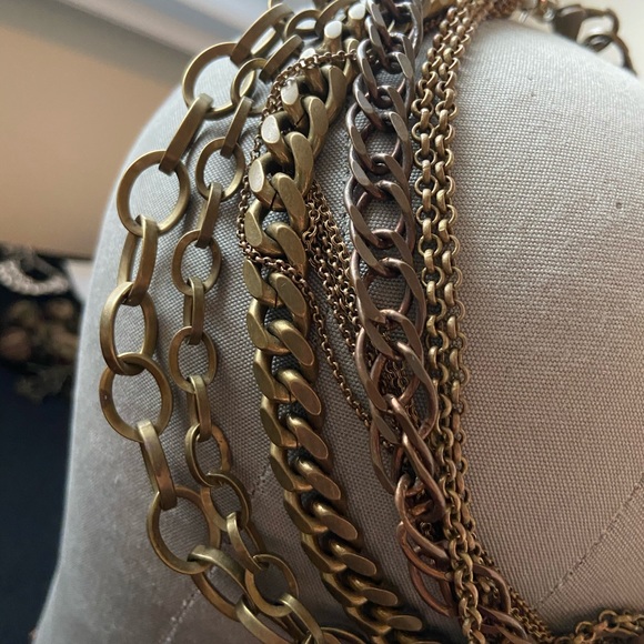 Multi Chain Choker Necklace - Picture 2 of 3